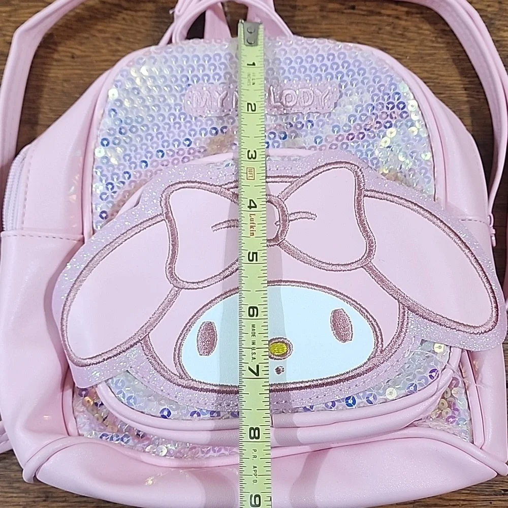 Sanrio My Melody Pink Mini Back Pack Pink Sequins Faux Leather NWOT